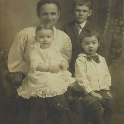 Margaret (Bowler) Adamson with her children