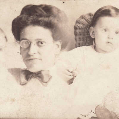 Nora Jane (Headley) Dinsmore with her sons
