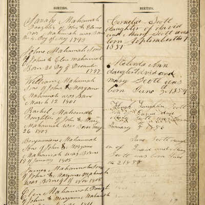 Mahannah-Scott Family Bible