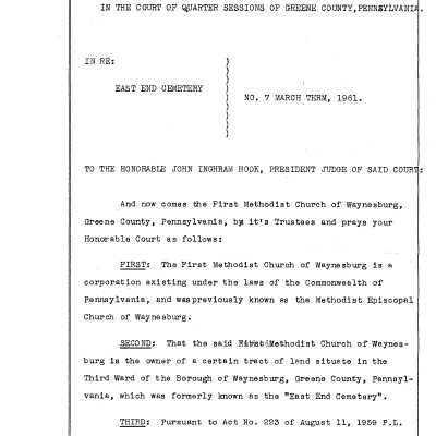 Petition to Vacate East End Cemetery - 18