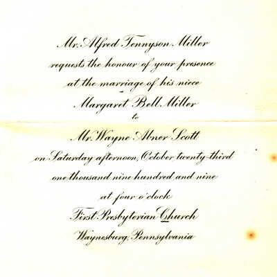 Scott-Miller wedding invitation