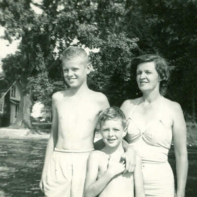 Mitchener Album 01, Photo 65 - Mabel Louise (Cooper) Baily with her sons