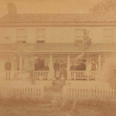 Robert Watson and Catharine (Anderson) Watson family in front of their home