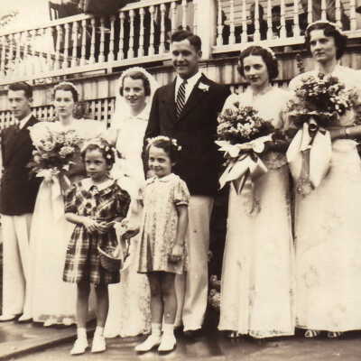 William Roy Buchanan and his wife, Sara (Livingood) Buchanan, on their wedding day 27 June 1938