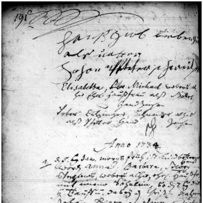 Baptism - Johann Peter Liebengut (1733) - page 191 - TIFF