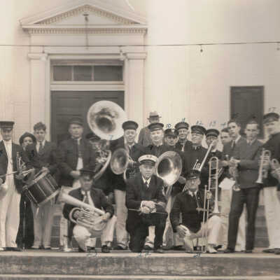 Frank Jones Album (Selected Photos) - Musicians at the Greene County Courthouse, Waynesburg, Pennsylvania