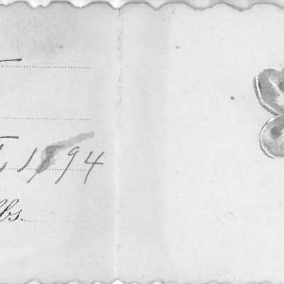 Birth announcement of Anna Wilson "Ann" (Miller) Beyer [1894-1975]