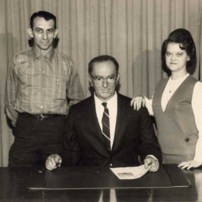 Orville Robert Baker and his wife, Leona Kathleen (Staggers) Baker, at a wax museum