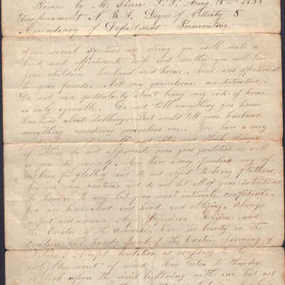 Phrenological chart of Miss Rebecca Shough, by M. Linn, P.P.