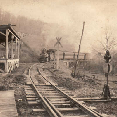 Waynesburg & Washington railroad near the West Union station