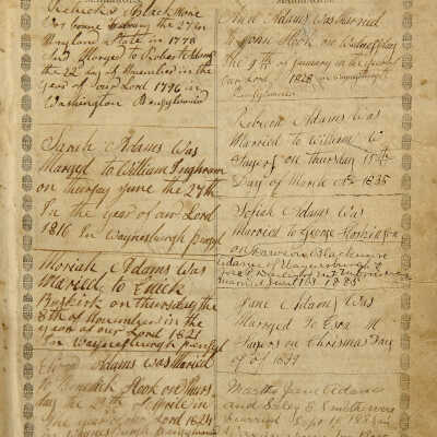 Page 677 - Marriages, Robert Adams Sr. Family Bible