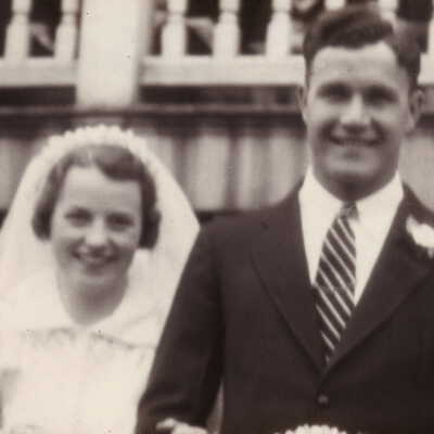 William Roy Buchanan and his wife, Sara (Livingood) Buchanan, on their wedding day 27 June 1938