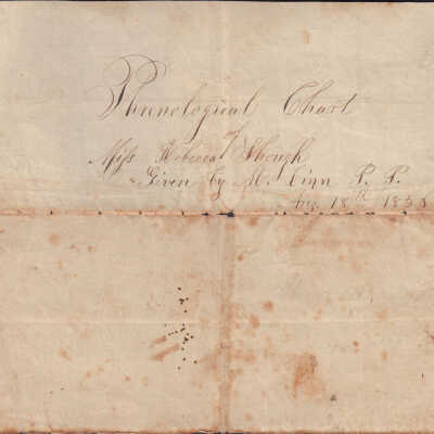 Phrenological chart of Miss Rebecca Shough, by M. Linn, P.P.