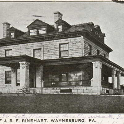 James Bennet Franklin Rinehart Sr. home, corner of High Street and Sherman Avenue, Waynesburg, Greene County, Pennsylvania
