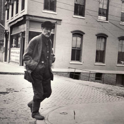 Barnet Ellsworth "Barney" Smith crossing to the northeast corner of High and Morgan Streets