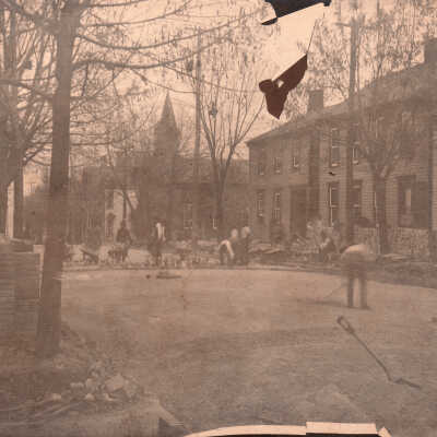 First brick-paving of High Street in Waynesburg