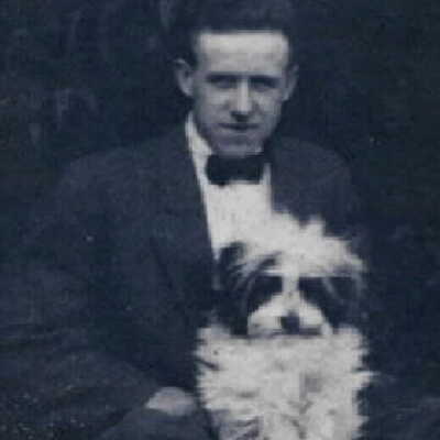 Jack Buchanan Walton [1894-1966] and his dog Friday: Origformat: Print-Photographic