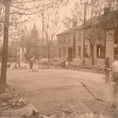 First brick-paving of High Street in Waynesburg