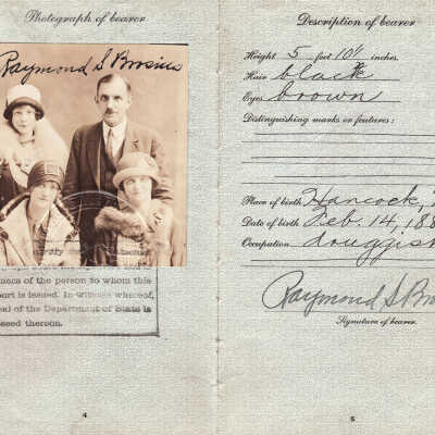 Passport of Raymond Samuel Brosius