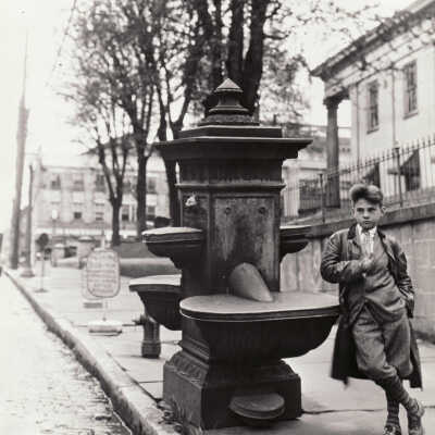 Drinking fountain near the Courthouse on Washington Street (looking north) in Waynesburg