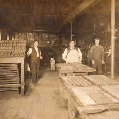 Type Set Room of the Waynesburg Semi-Weekly Messenger, Waynesburg, Greene County, Pennsylvania