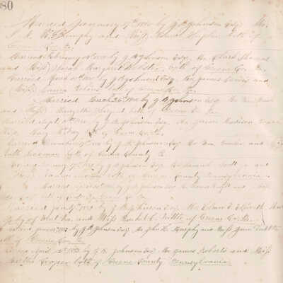 Justice of the Peace Docket (Marriages only) – Center Township, Greene County, Pennsylvania
