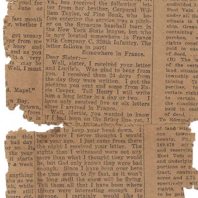 Newspaper article - Letter of William Wilson Taylor