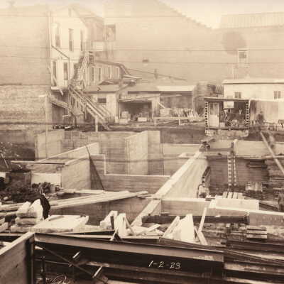 Citizens National Bank Construction Album (Selected Photo 16) - Construction of Citizens National Bank at the northwest corner of High and Washington Streets