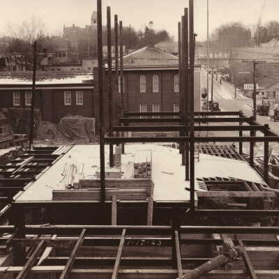 Citizens National Bank Construction Album (Selected Photo 18) - Construction of Citizens National Bank at the northwest corner of High and Washington Streets