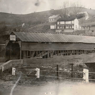 Frank Jones Album (Selected Photos) - Covered bridge at Deep Valley, Springhill Township, Greene County, Pennsylvania