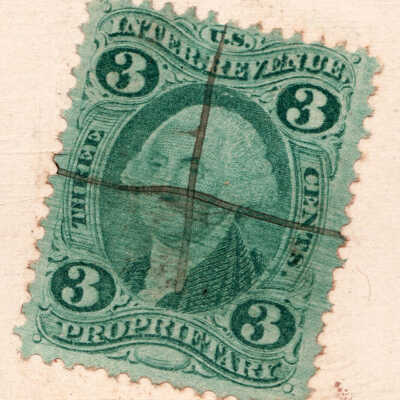 Tax stamp on reverse of CDV