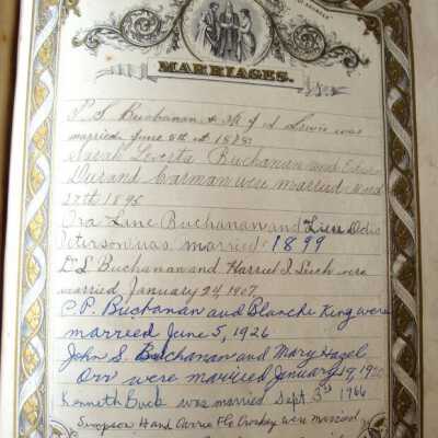 Philip Swart Buchanan Family Bible, Marriages