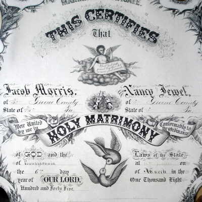 Jacob Morris & Nancy (Jewell) Morris Family Record