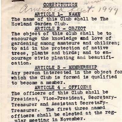 Howland Garden Club 1944