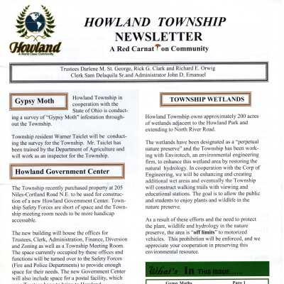 Howland Township Newsletter, 2000