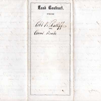 Land Contract Robert W Ratliff to Amos Drake