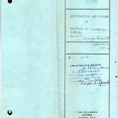Satisfaction and release of Mortgage, Ewalt