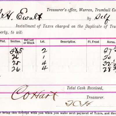 Tax receipt to I H Ewalt