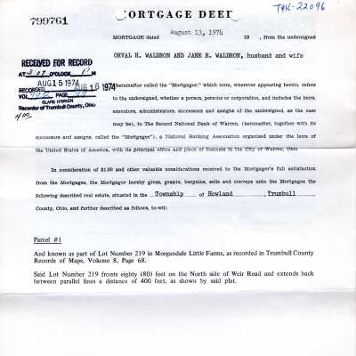 Waldron Mortgage Deed