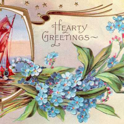 Hearty Greetings postcard