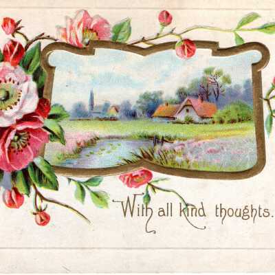 With All Kind Thoughts postcard