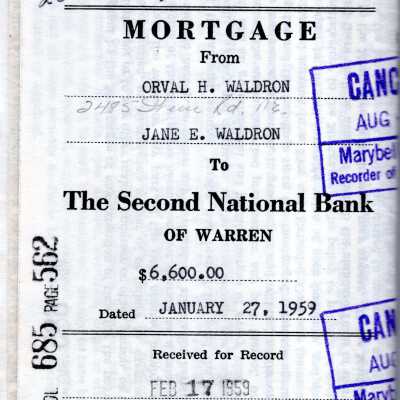 Waldron Mortgage, 1959