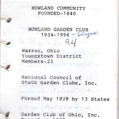 Howland Garden Club 1994