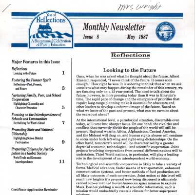Issue 8 Public Education Bicentennial Newsletter, 1987