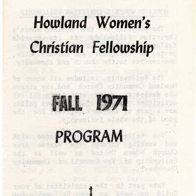 Howland Community Church 1971