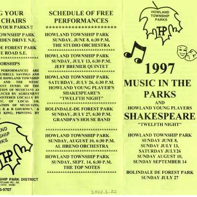 Pamphlet for Park Event