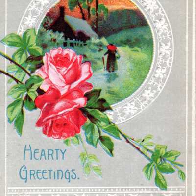 Hearty Greetings postcard