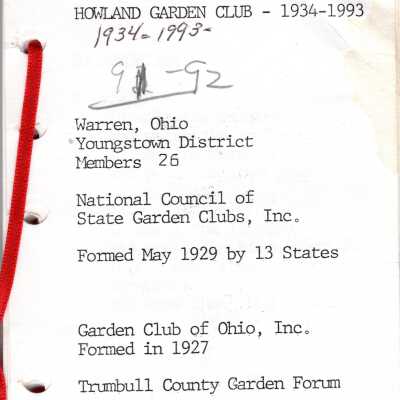Howland Garden Club 1992