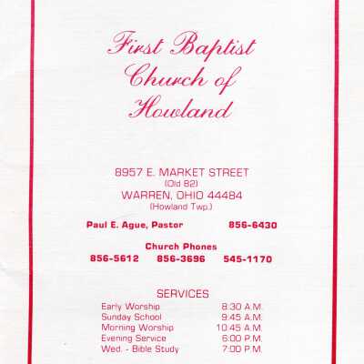 Folder From First Baptist Church of Howland