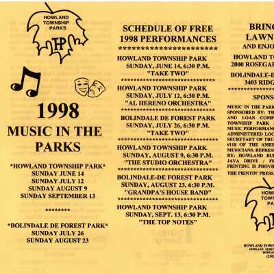 Music in The Park flyer
